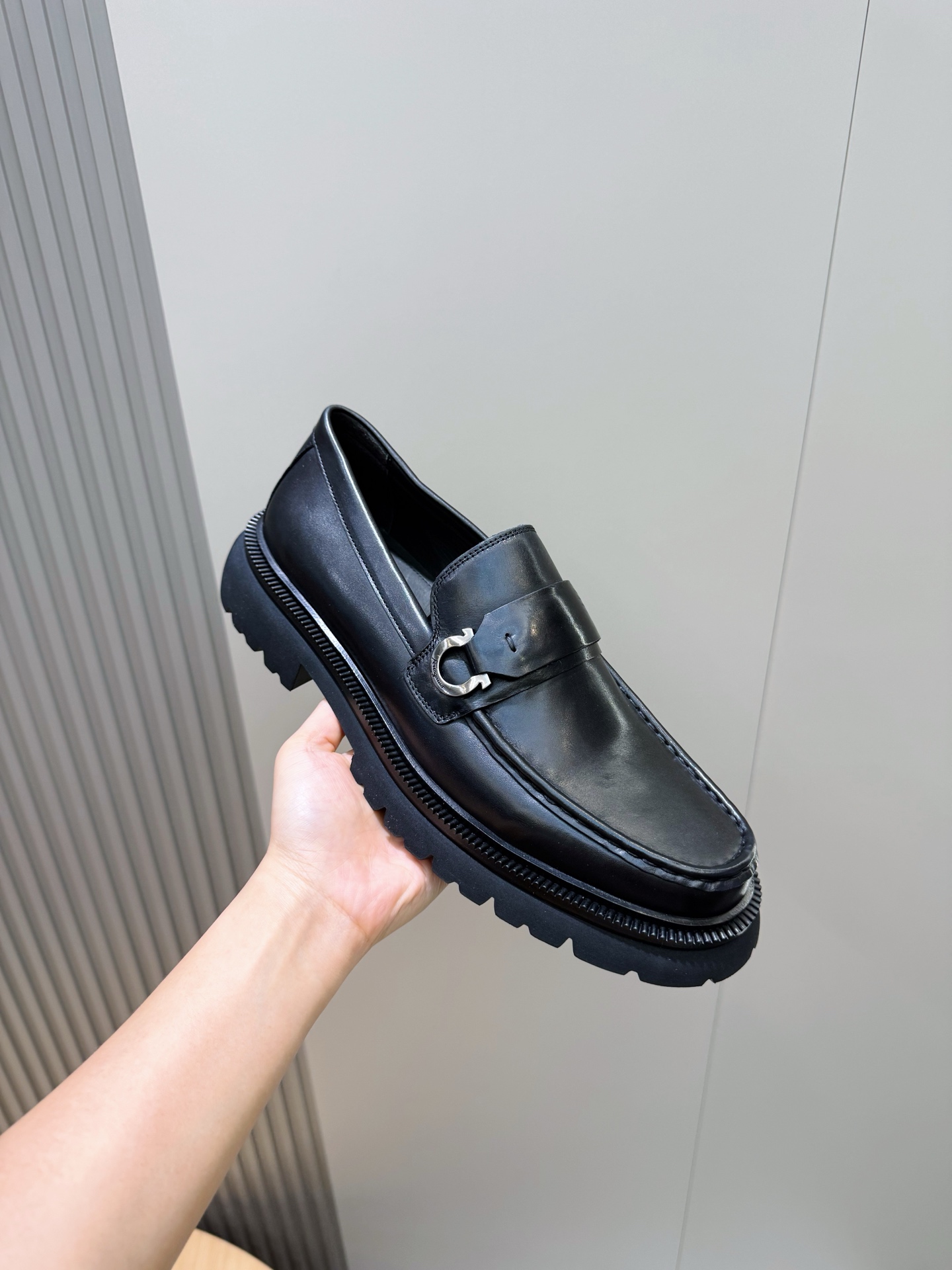 Ferragamo Male Leather Shoes Cow Leather M-s