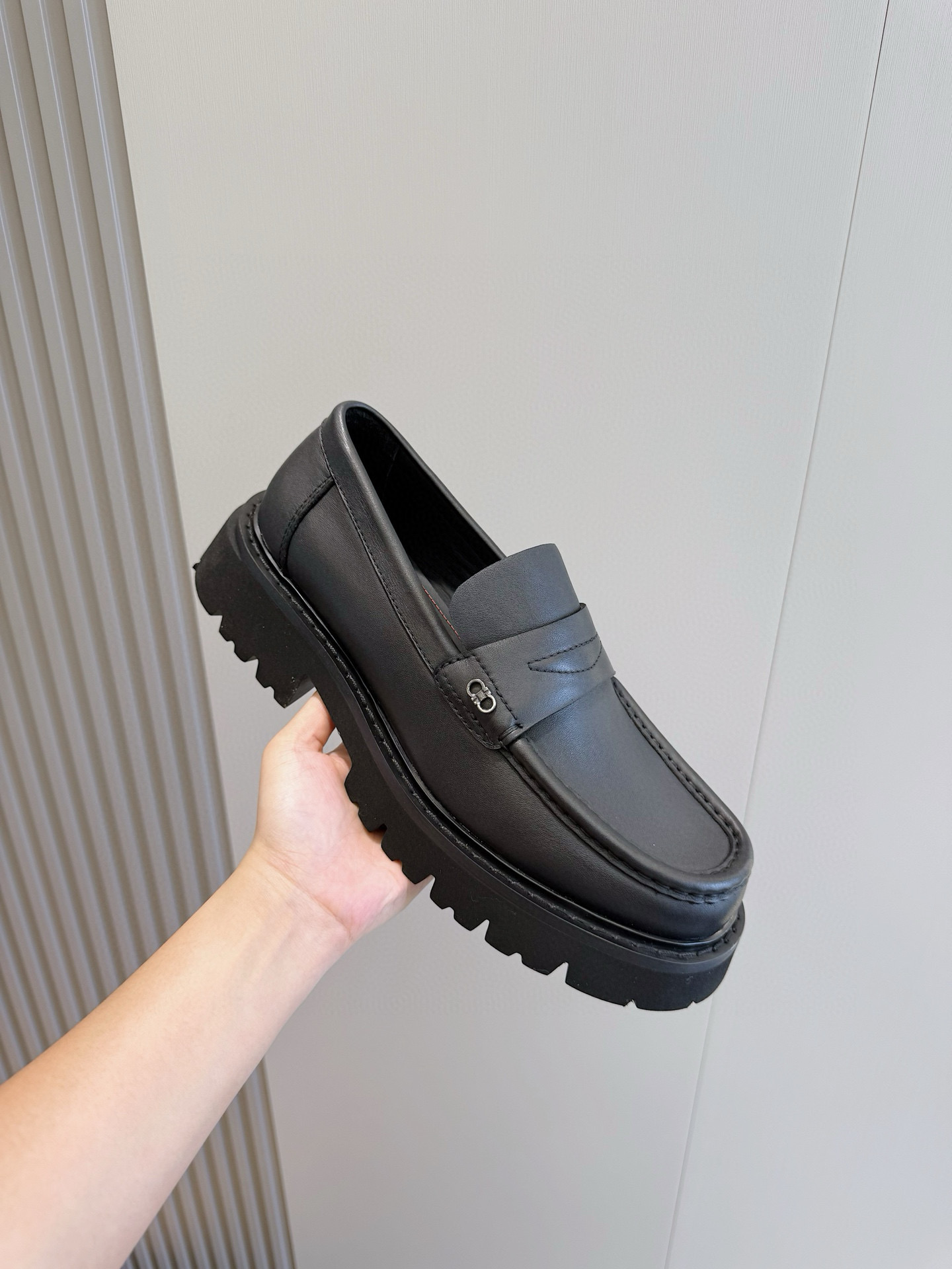 Ferragamo Male Leather Shoes Cow Leather M-s