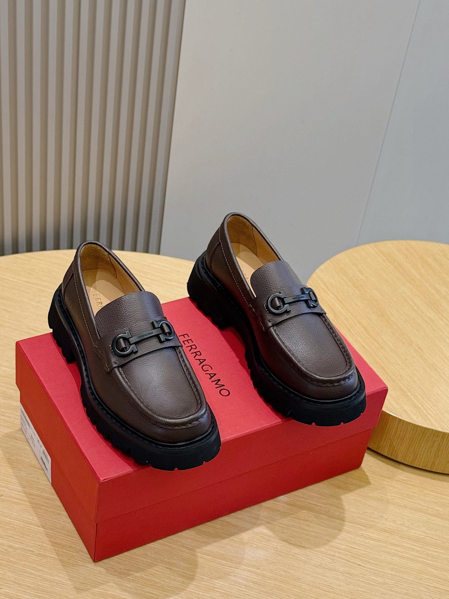 Ferragamo Male Leather Shoes Cow Leather M-s