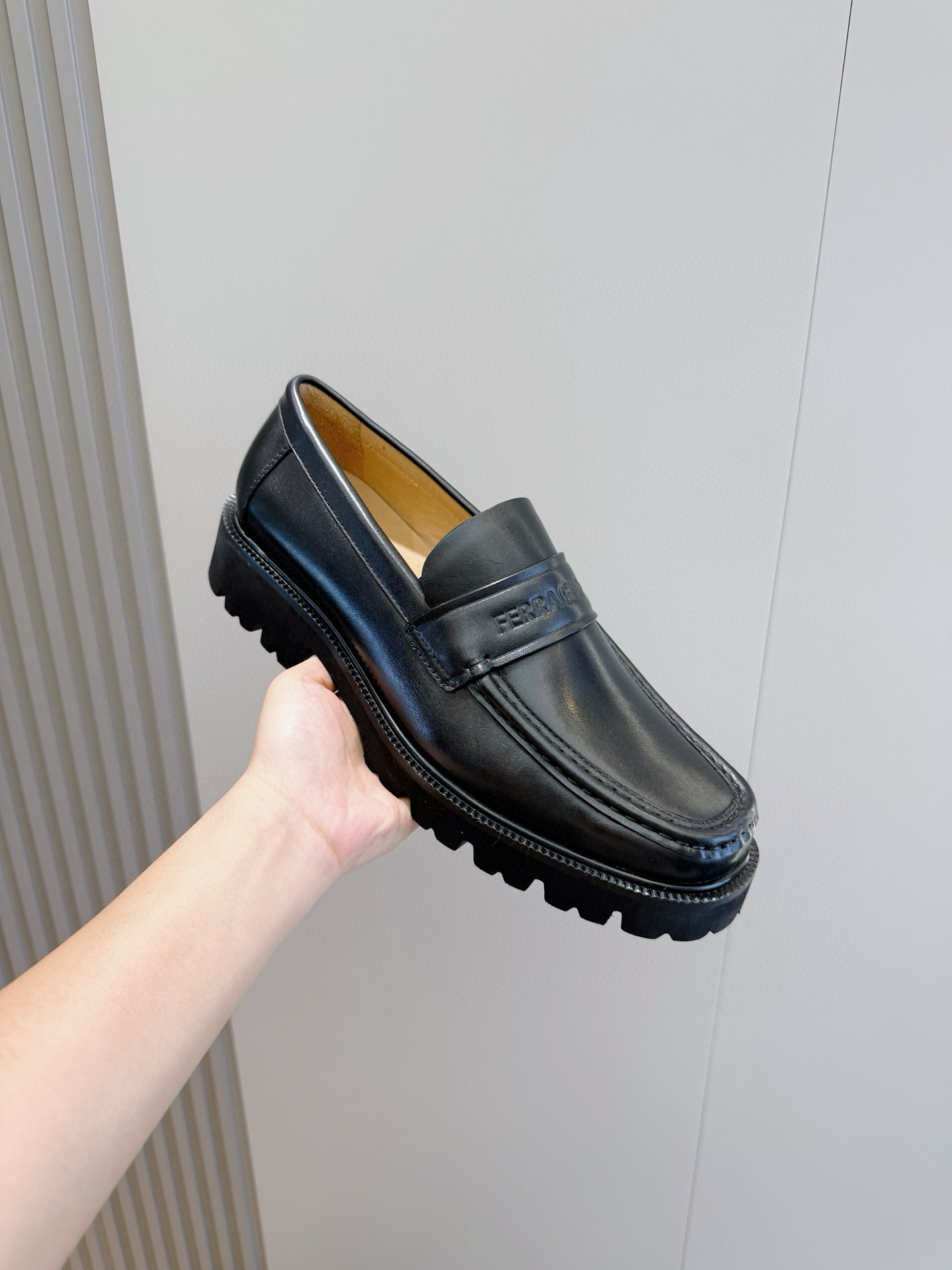 Ferragamo Male Leather Shoes Cow Leather M-s