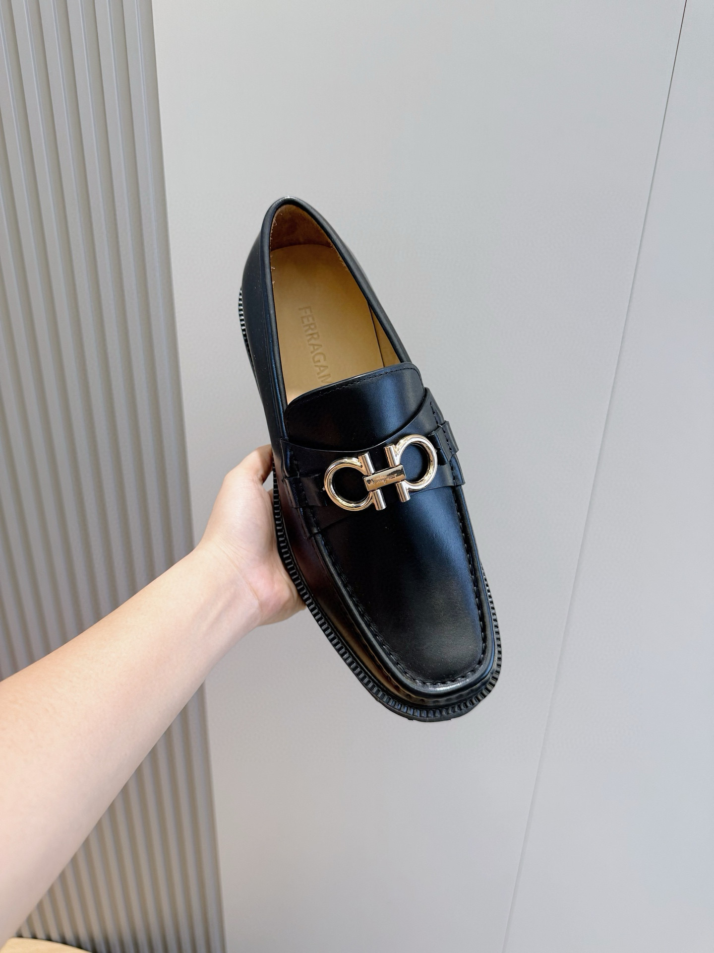 Ferragamo Male Leather Shoes Cow Leather M-s