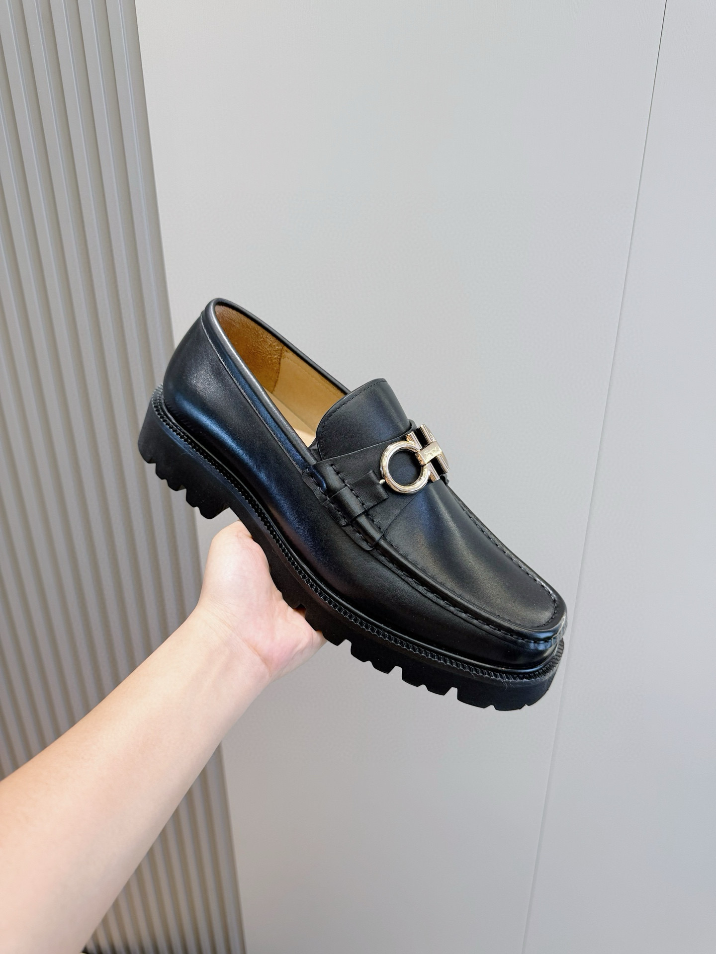 Ferragamo Male Leather Shoes Cow Leather M-s