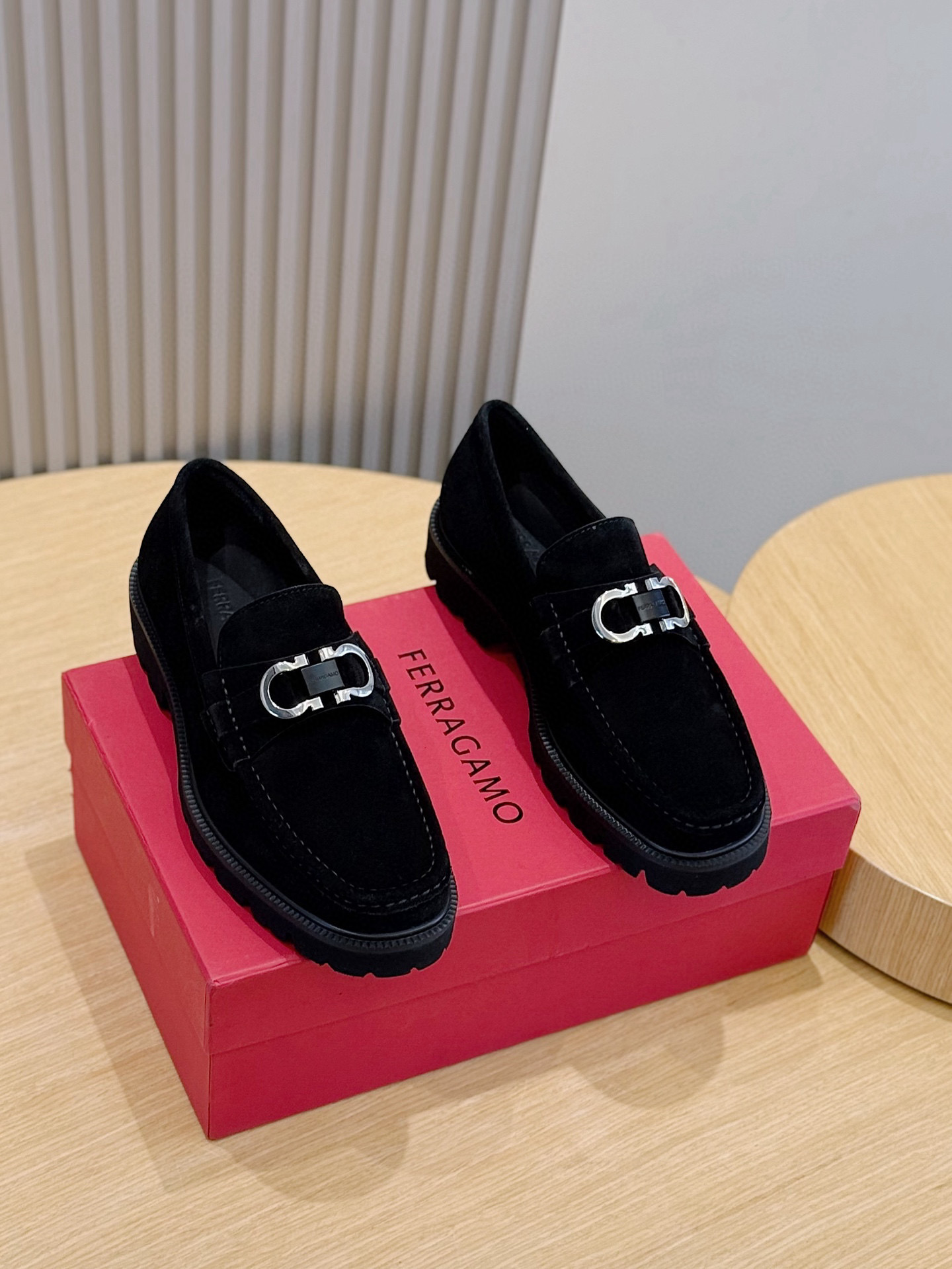 Ferragamo Male Leather Shoes Cow Leather M-s