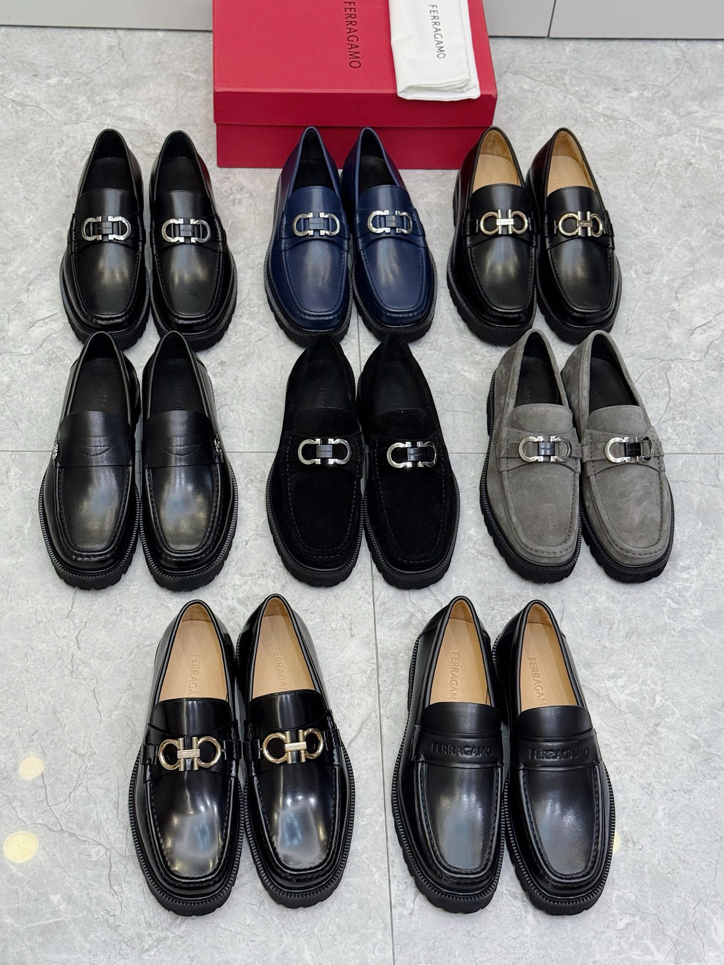 Ferragamo Male Leather Shoes Cow Leather M-s