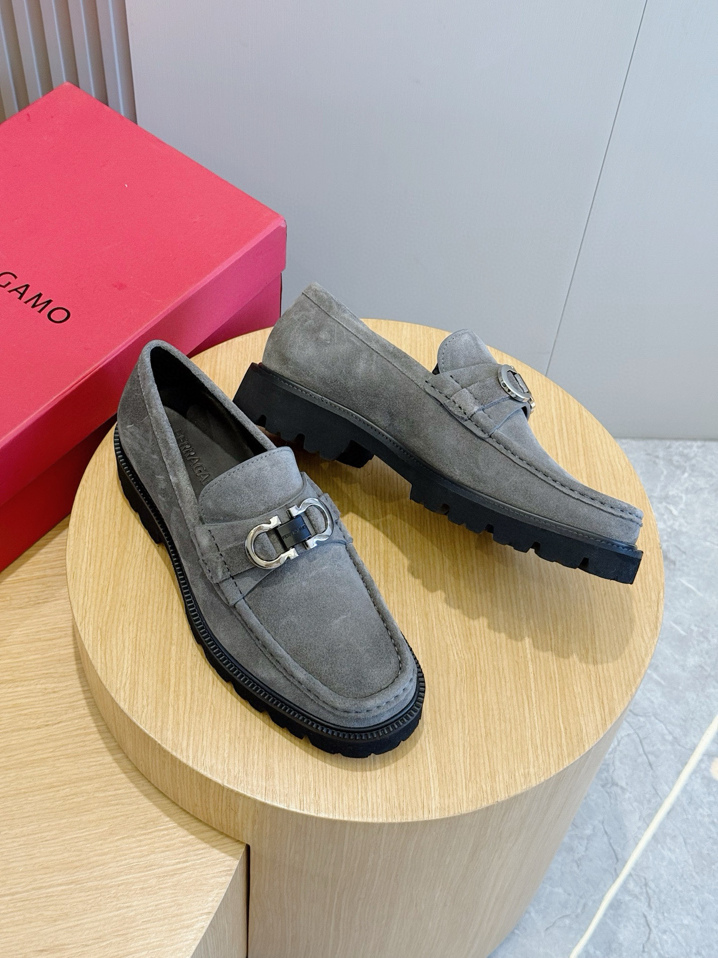 Ferragamo Male Leather Shoes Cow Leather M-s