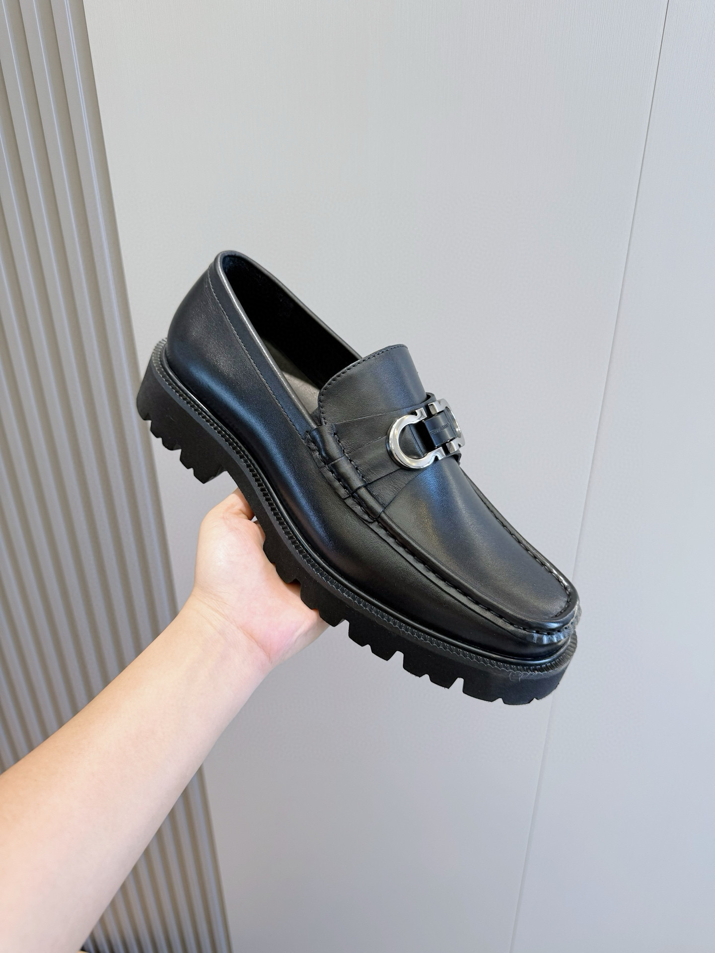 Ferragamo Male Leather Shoes Cow Leather M-s