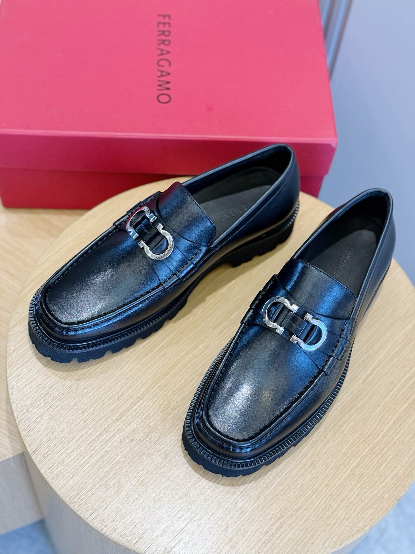 Ferragamo Male Leather Shoes Cow Leather M-s