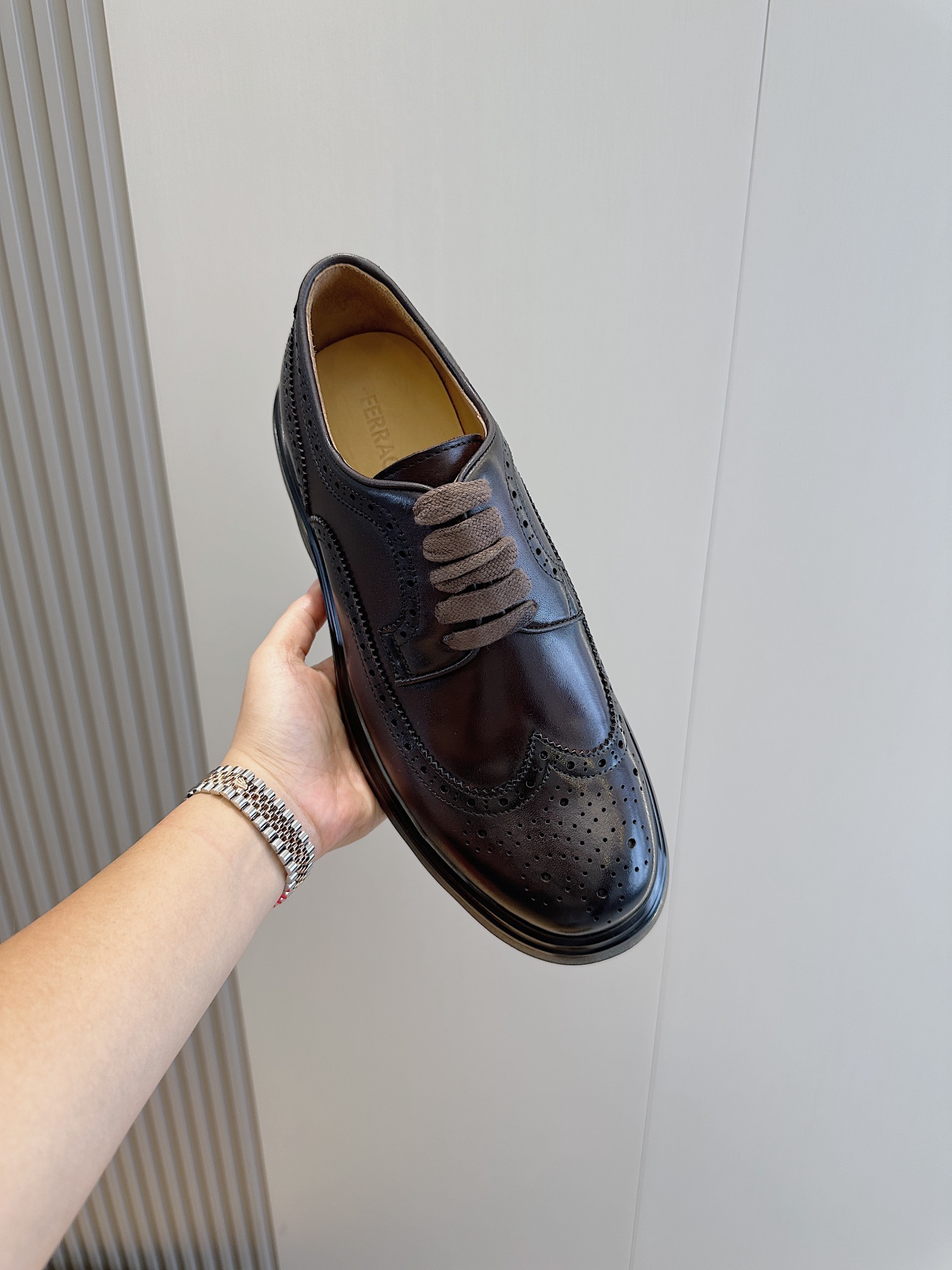 Ferragamo Male Leather Shoes Cow Leather M-s