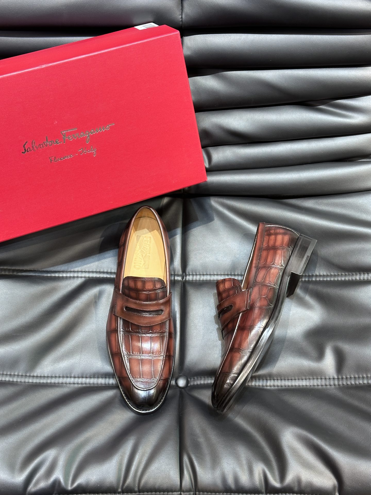 Ferragamo Male Leather Shoes Real Leather M-s