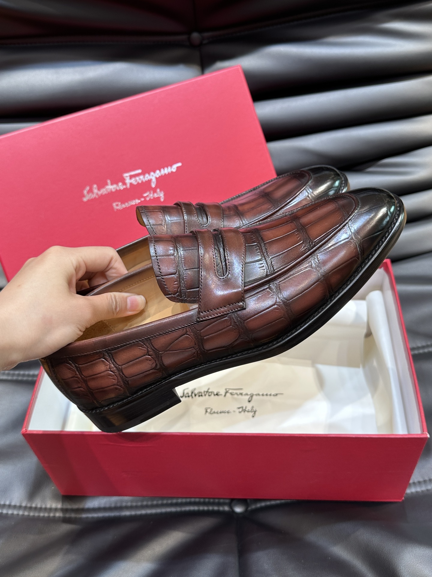 Ferragamo Male Leather Shoes Real Leather M-s