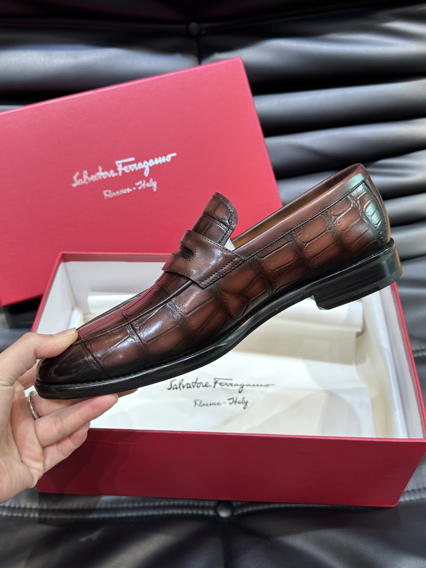 Ferragamo Male Leather Shoes Real Leather M-s