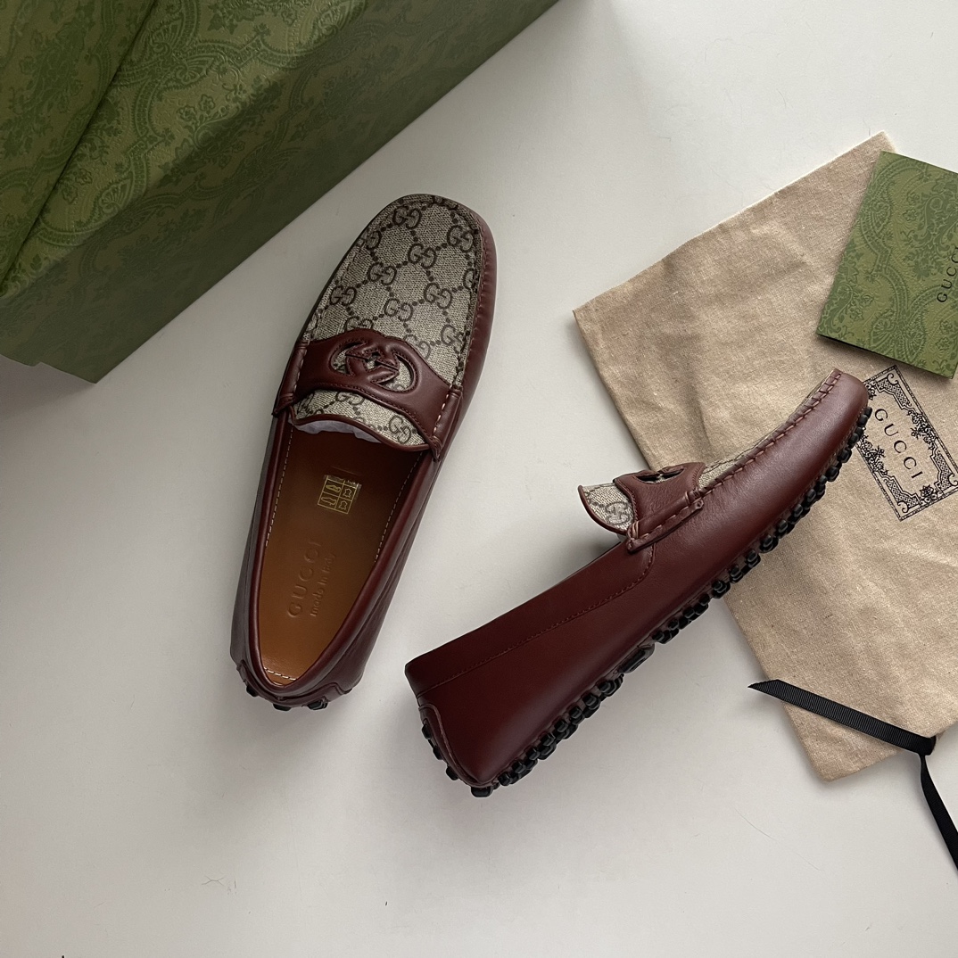 Gucci Loafers Cow Leather Brown
