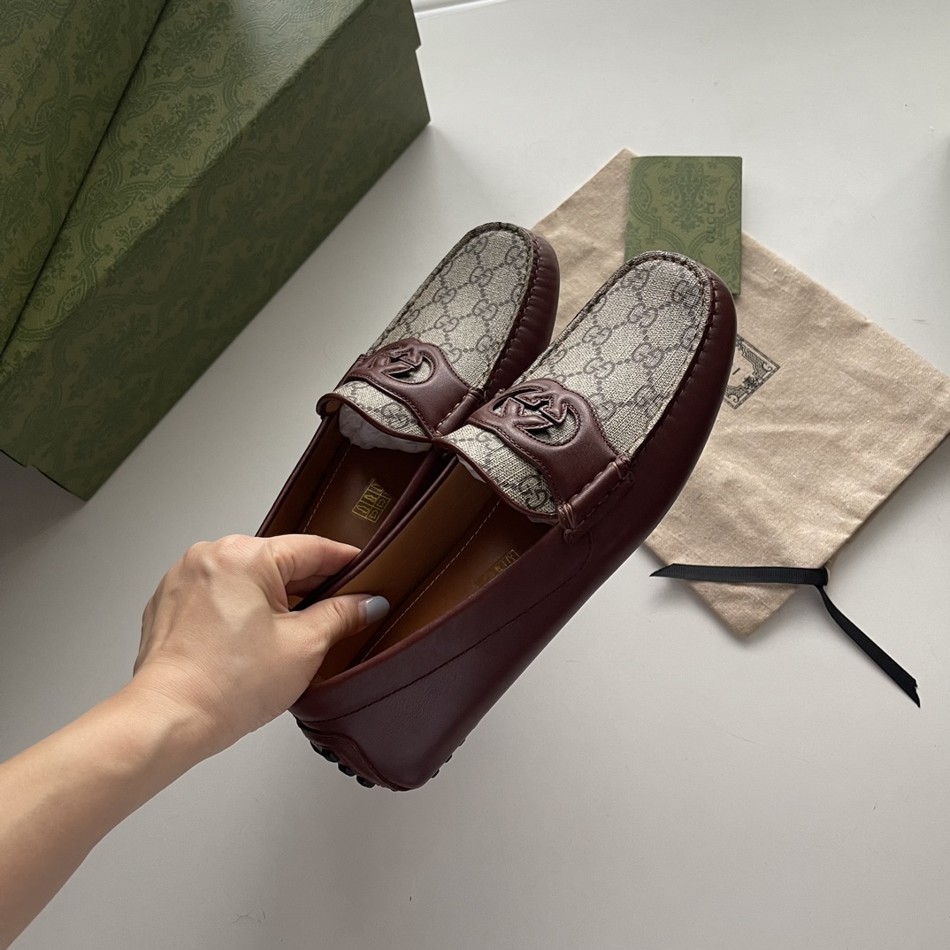 Gucci Loafers Cow Leather Brown