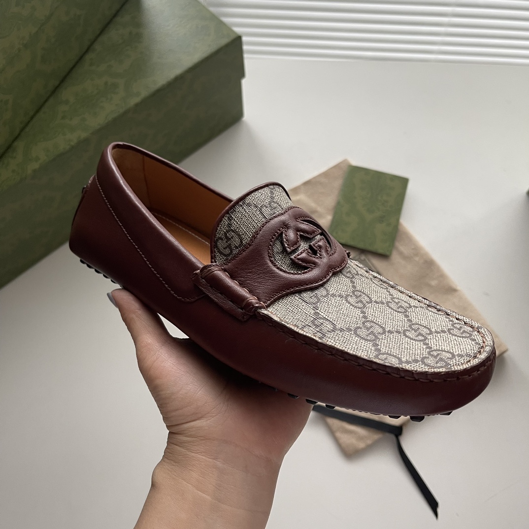 Gucci Loafers Cow Leather Brown