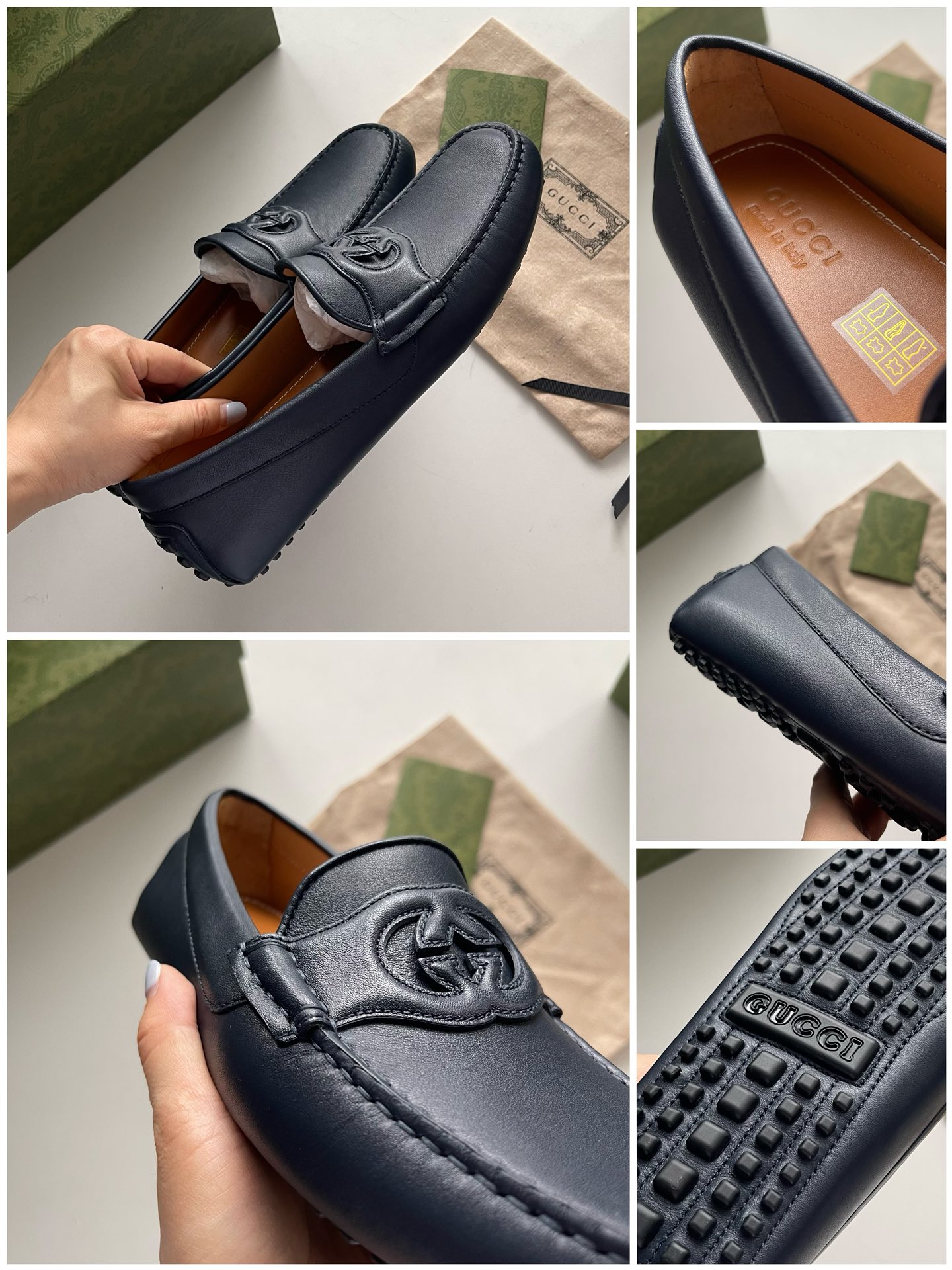 Gucci Loafers Cow Leather Black
