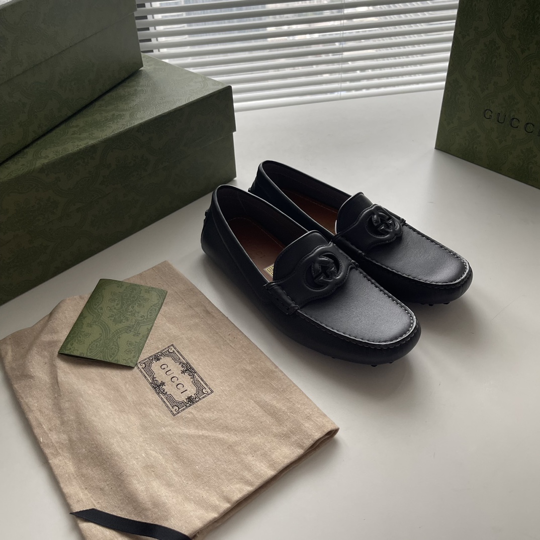 Gucci Loafers Cow Leather Black