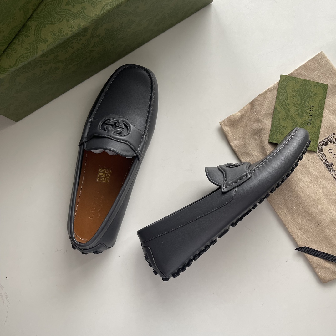 Gucci Loafers Cow Leather Black