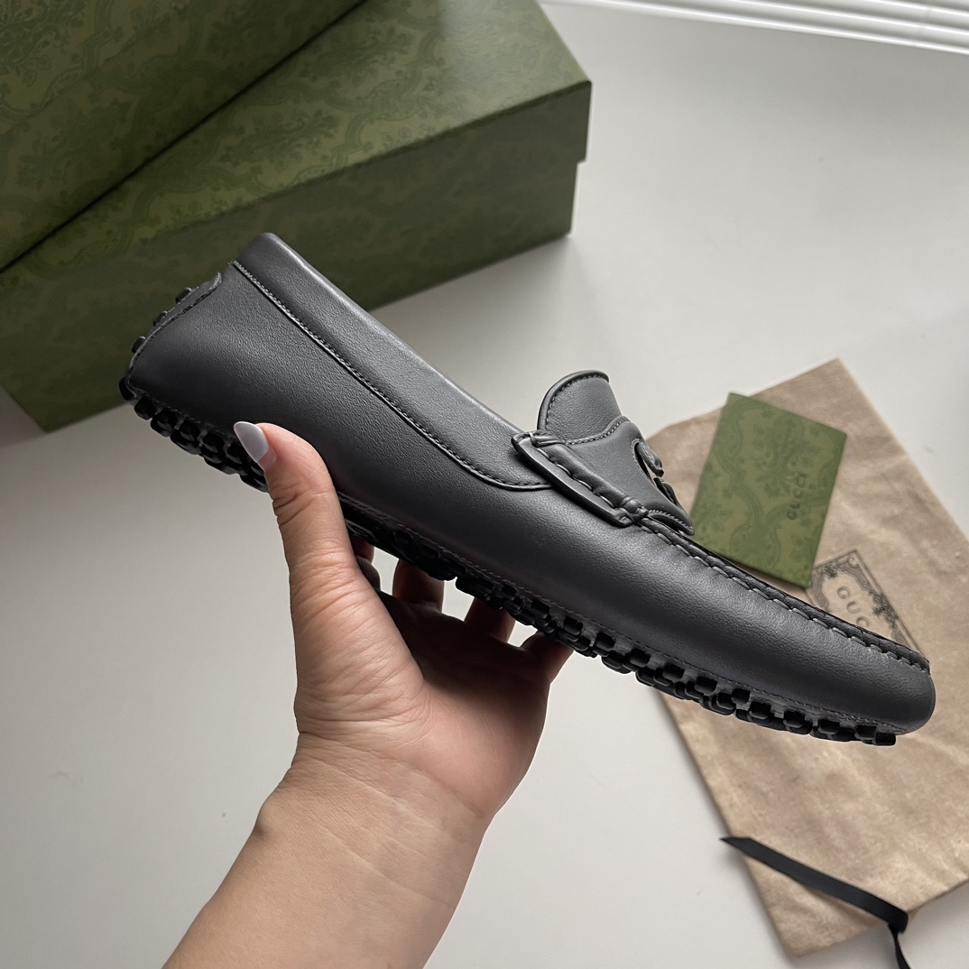 Gucci Loafers Cow Leather Black