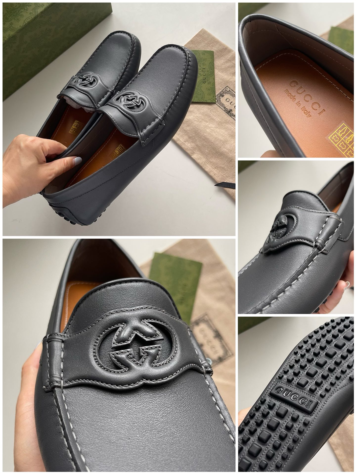 Gucci Loafers Cow Leather Black