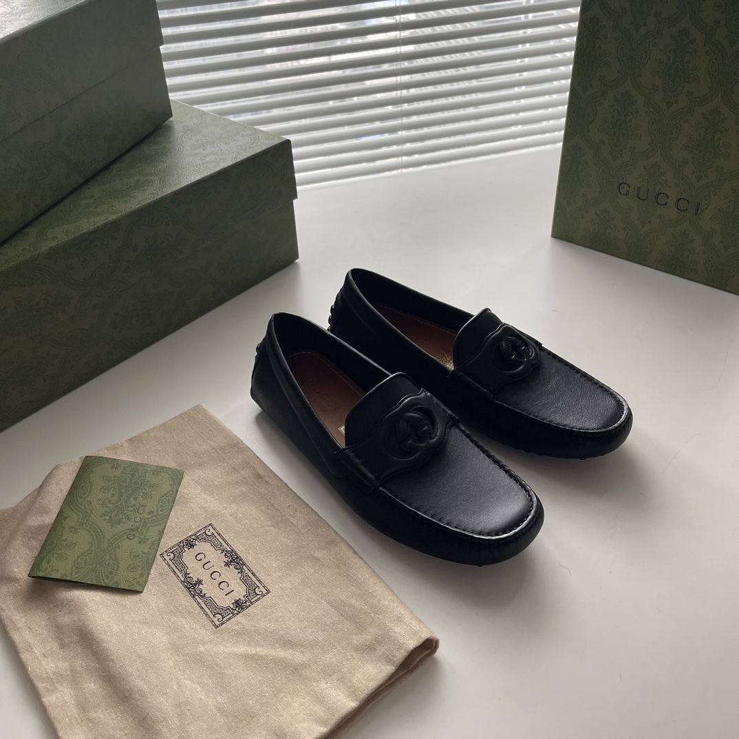 Gucci Loafers Cow Leather Black