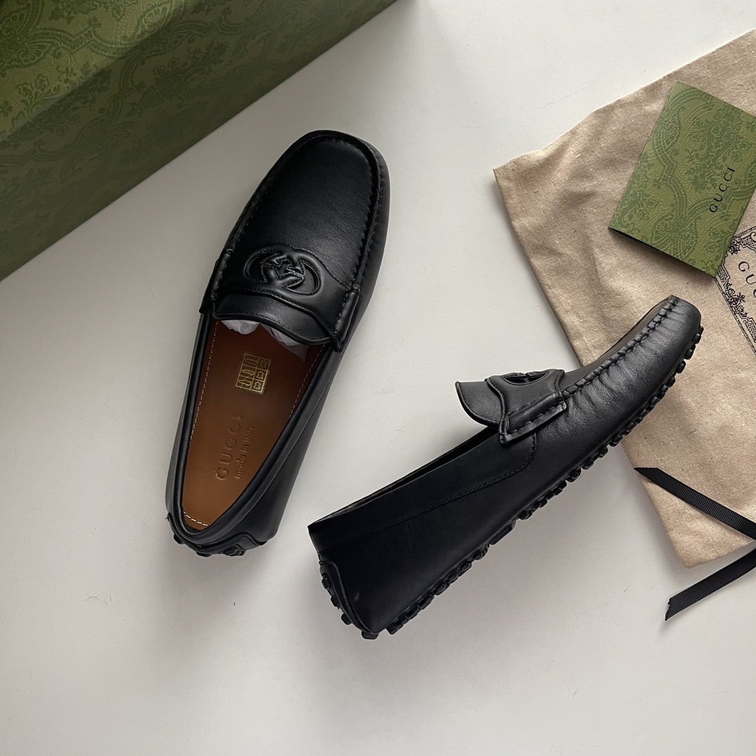 Gucci Loafers Cow Leather Black