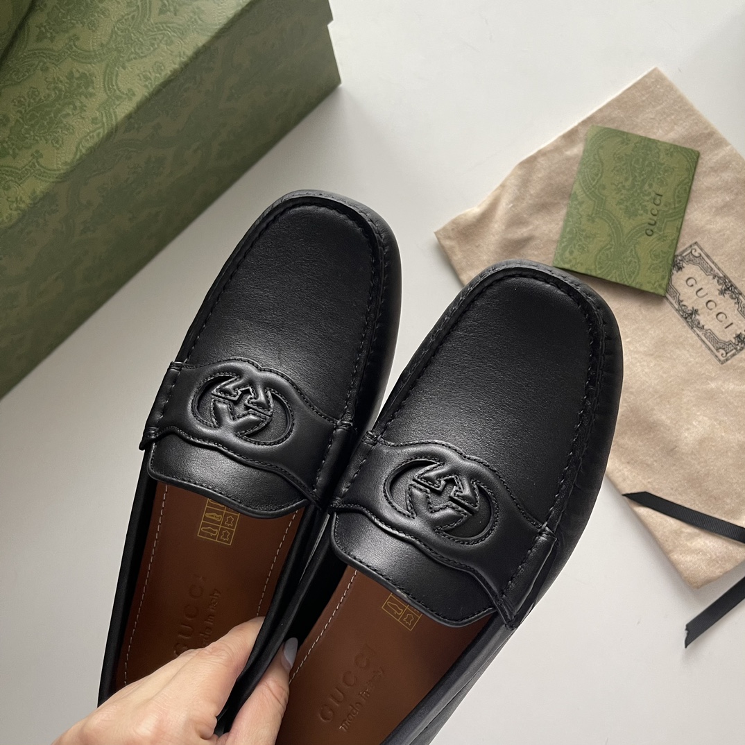 Gucci Loafers Cow Leather Black