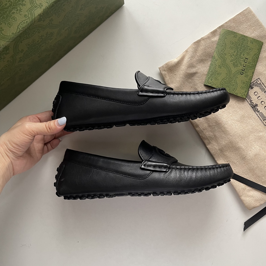 Gucci Loafers Cow Leather Black