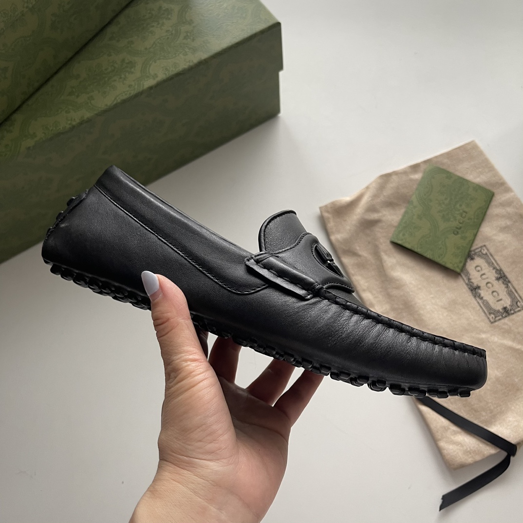 Gucci Loafers Cow Leather Black