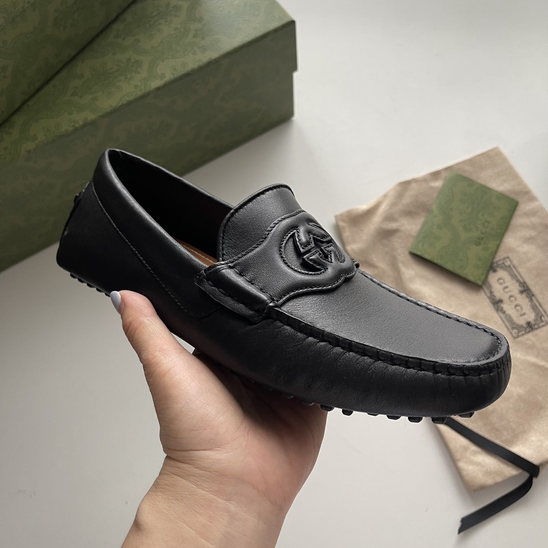 Gucci Loafers Cow Leather Black