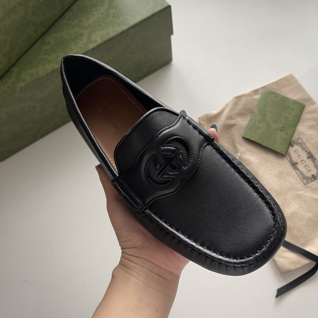 Gucci Loafers Cow Leather Black
