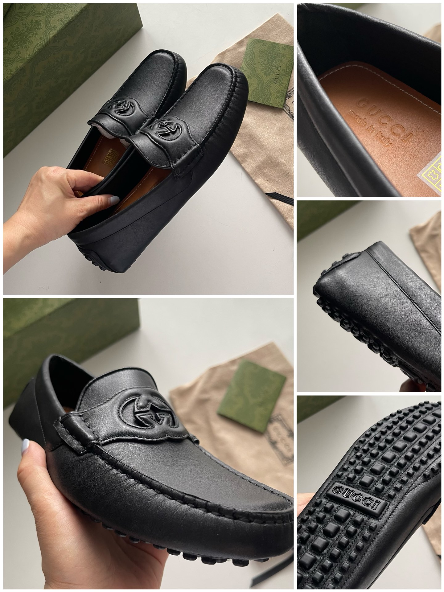 Gucci Loafers Cow Leather Black