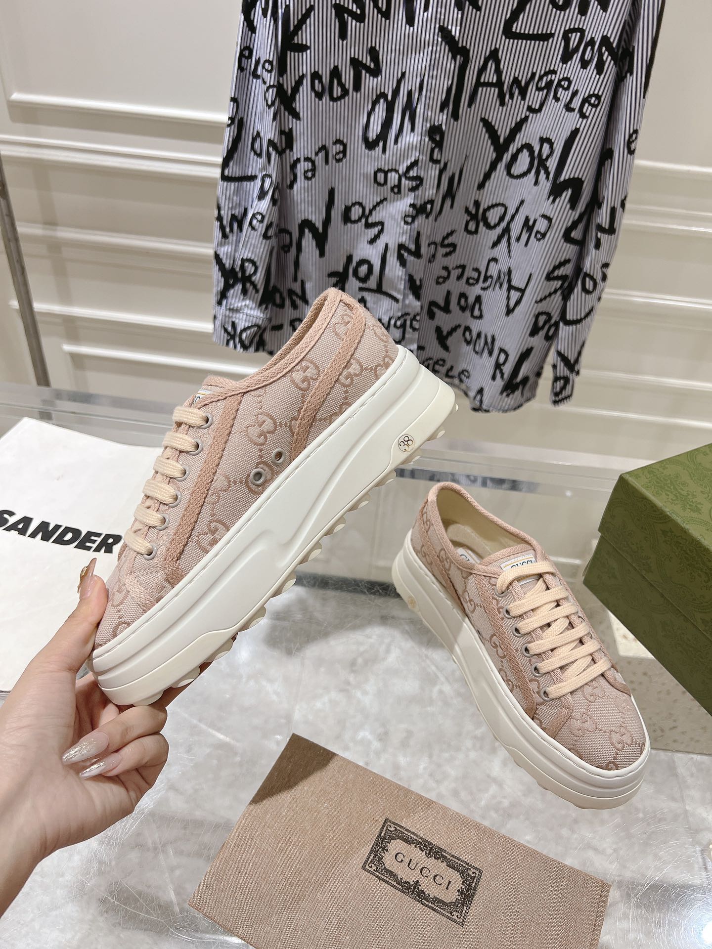 Gucci Couple Canvas Shoes Canvas M-s