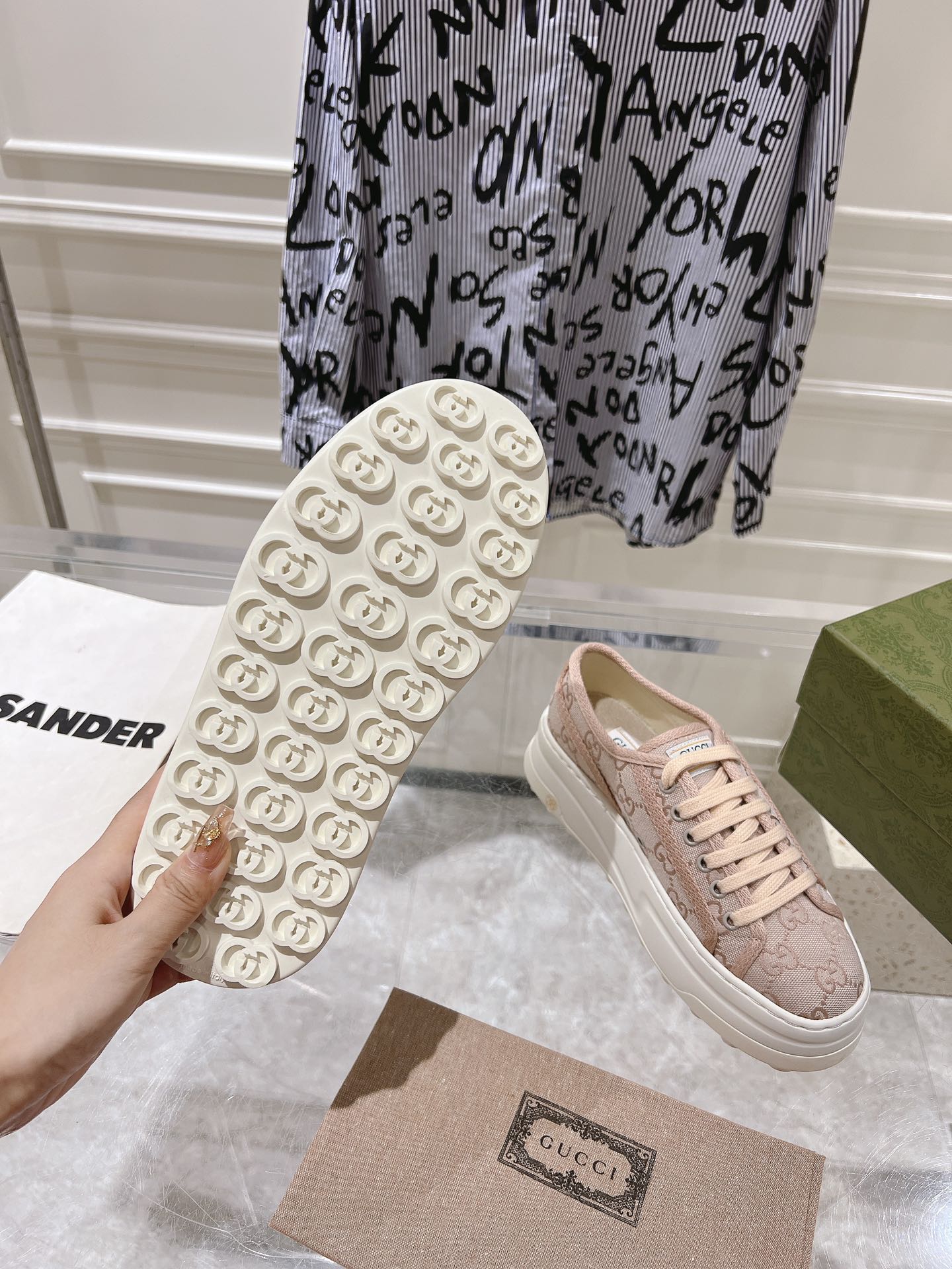 Gucci Couple Canvas Shoes Canvas M-s