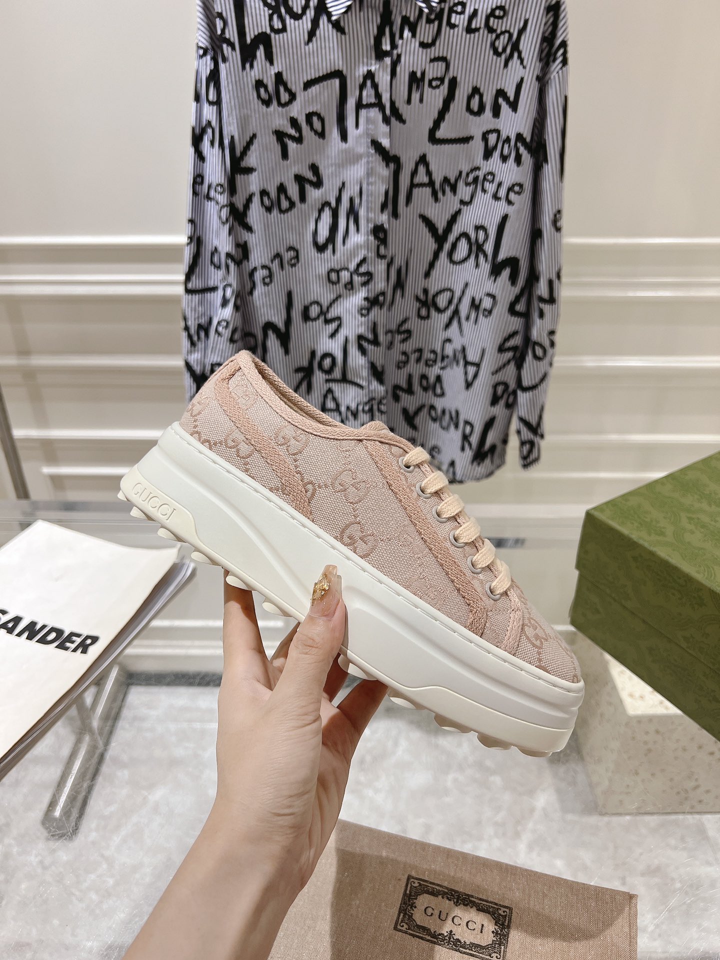 Gucci Couple Canvas Shoes Canvas M-s