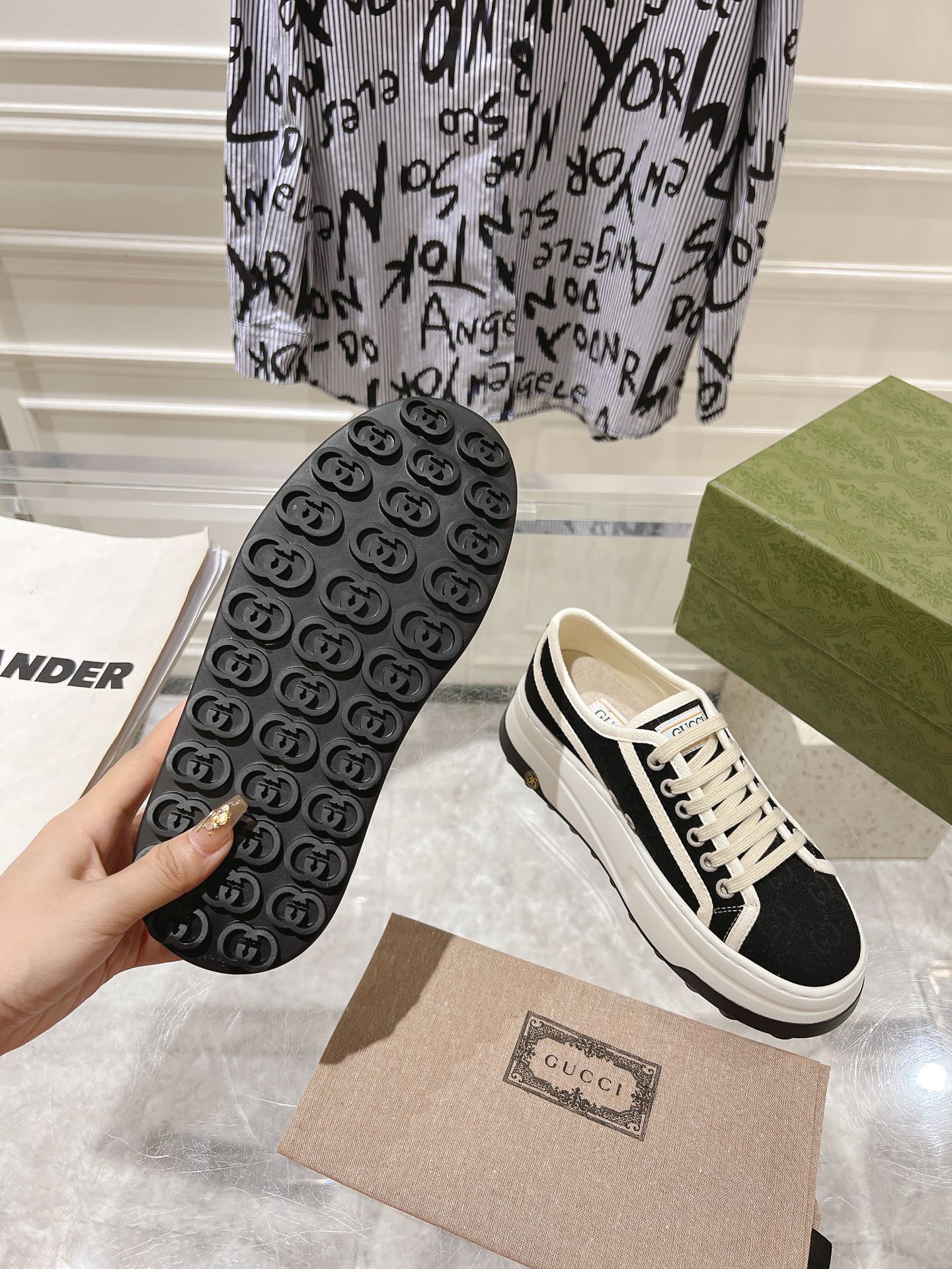 Gucci Couple Canvas Shoes Canvas M-s