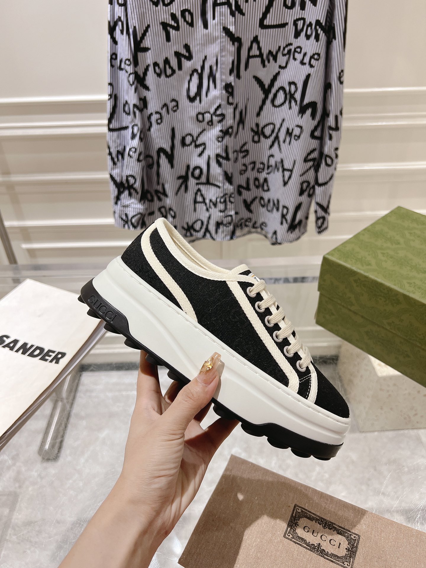 Gucci Couple Canvas Shoes Canvas M-s