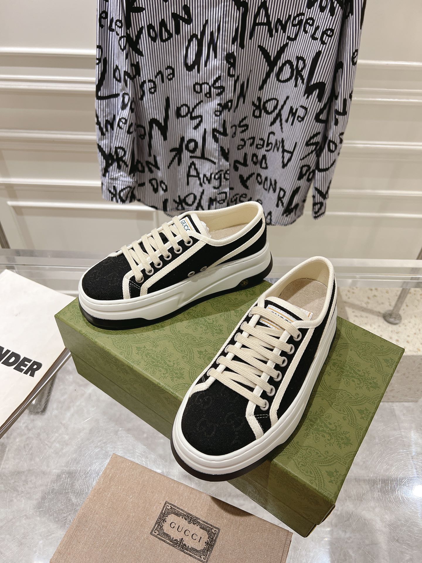 Gucci Couple Canvas Shoes Canvas M-s