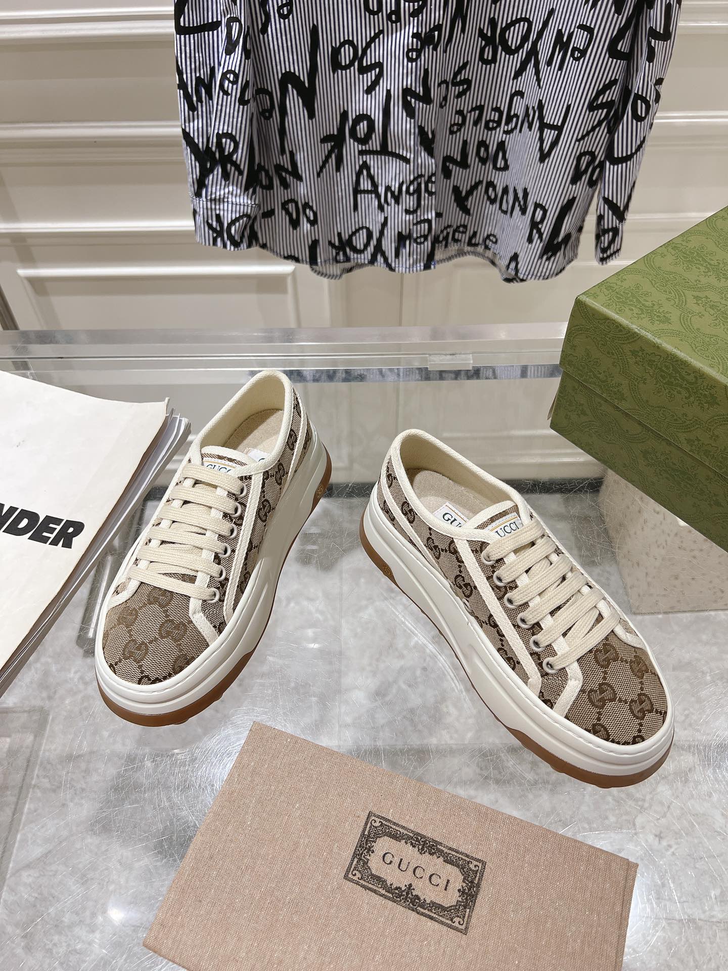 Gucci Couple Canvas Shoes Canvas M-s