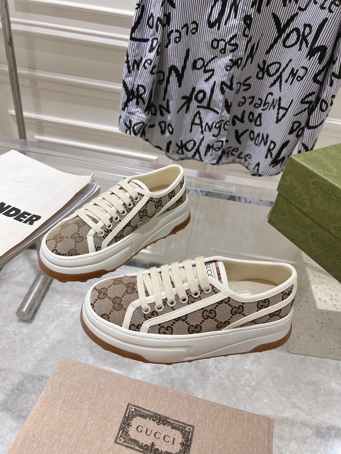 Gucci Couple Canvas Shoes Canvas M-s