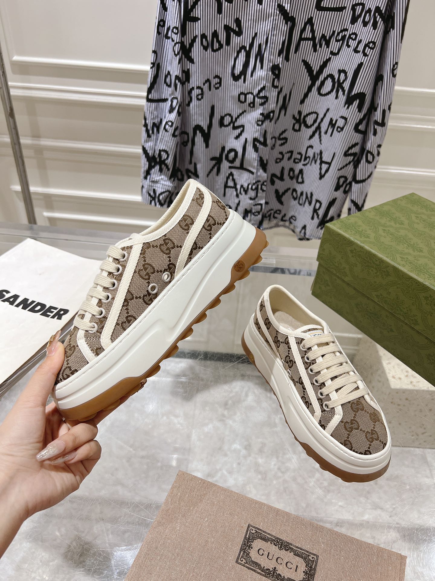 Gucci Couple Canvas Shoes Canvas M-s