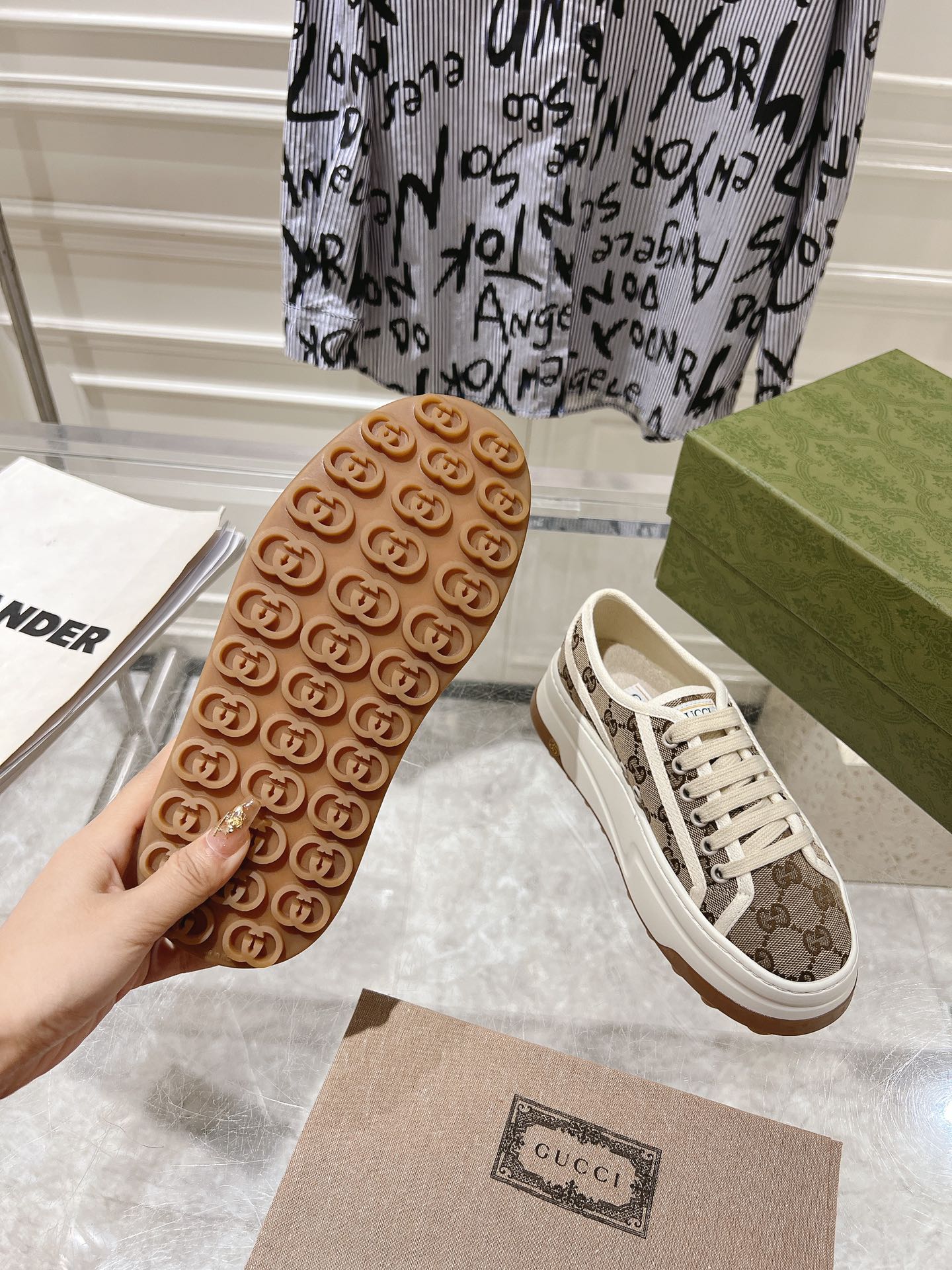 Gucci Couple Canvas Shoes Canvas M-s