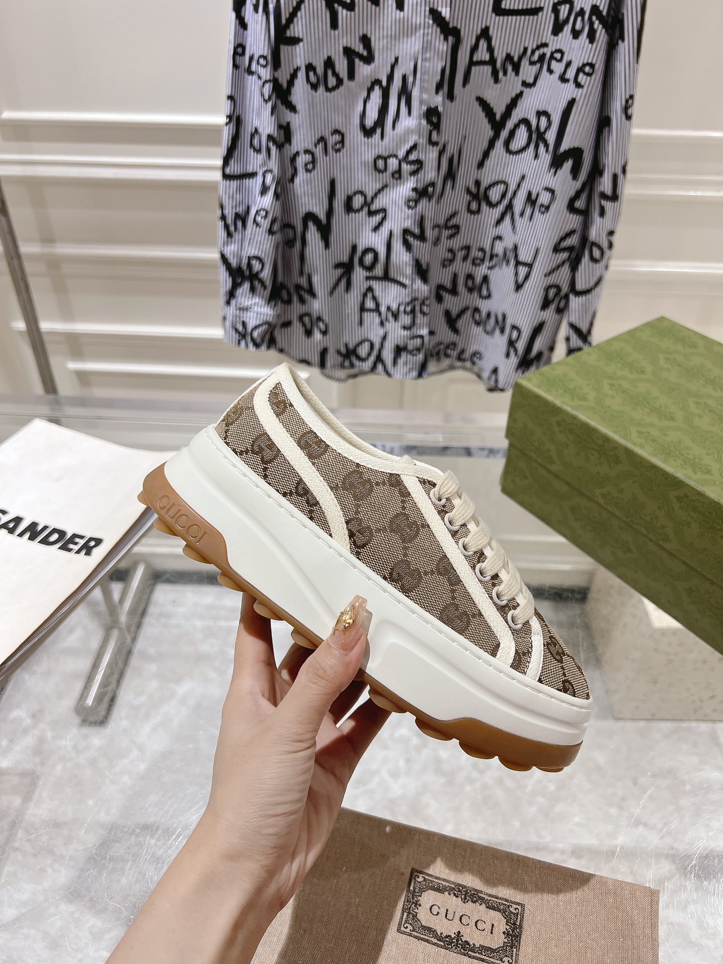 Gucci Couple Canvas Shoes Canvas M-s