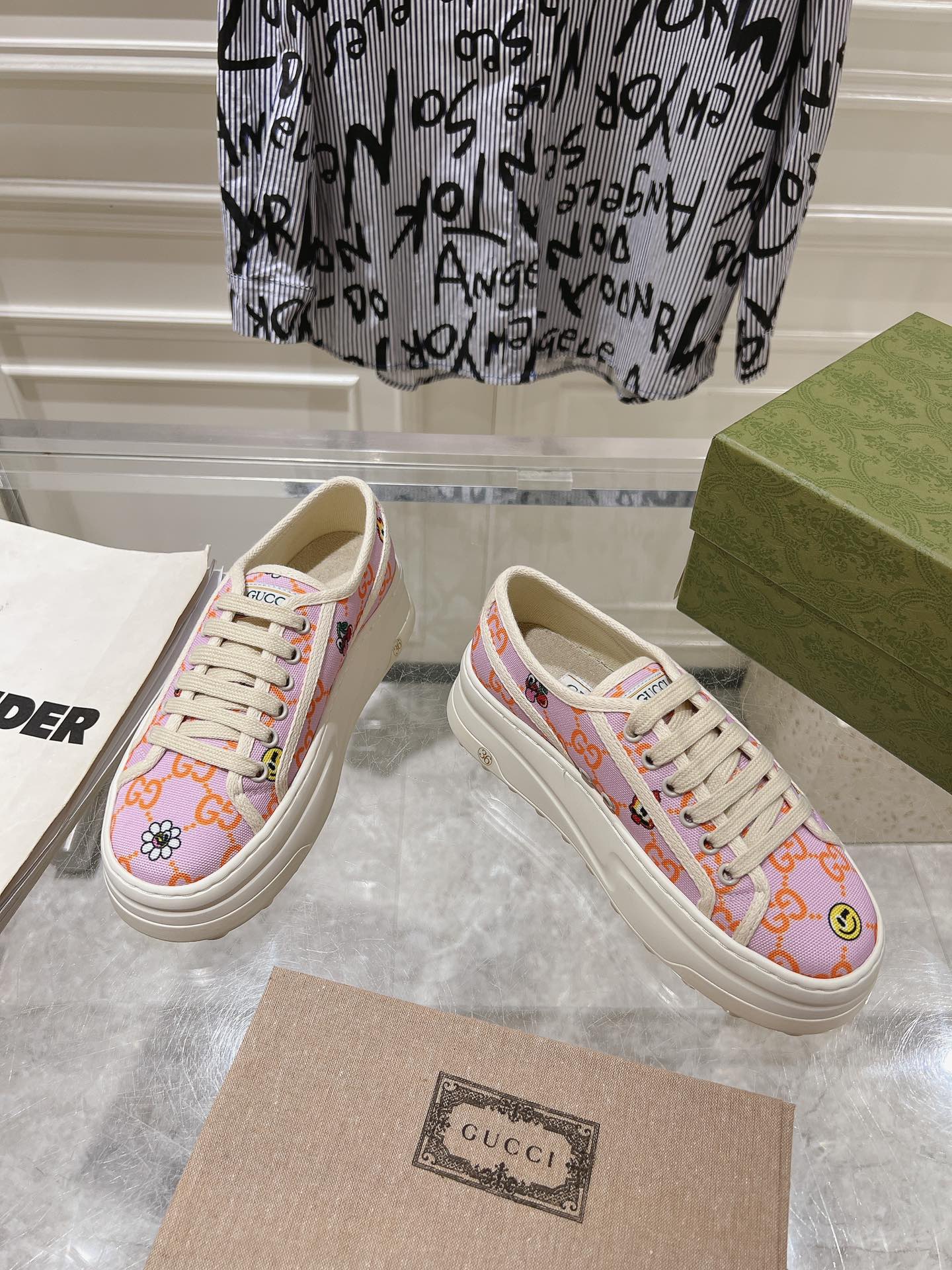 Gucci Couple Canvas Shoes Canvas M-s