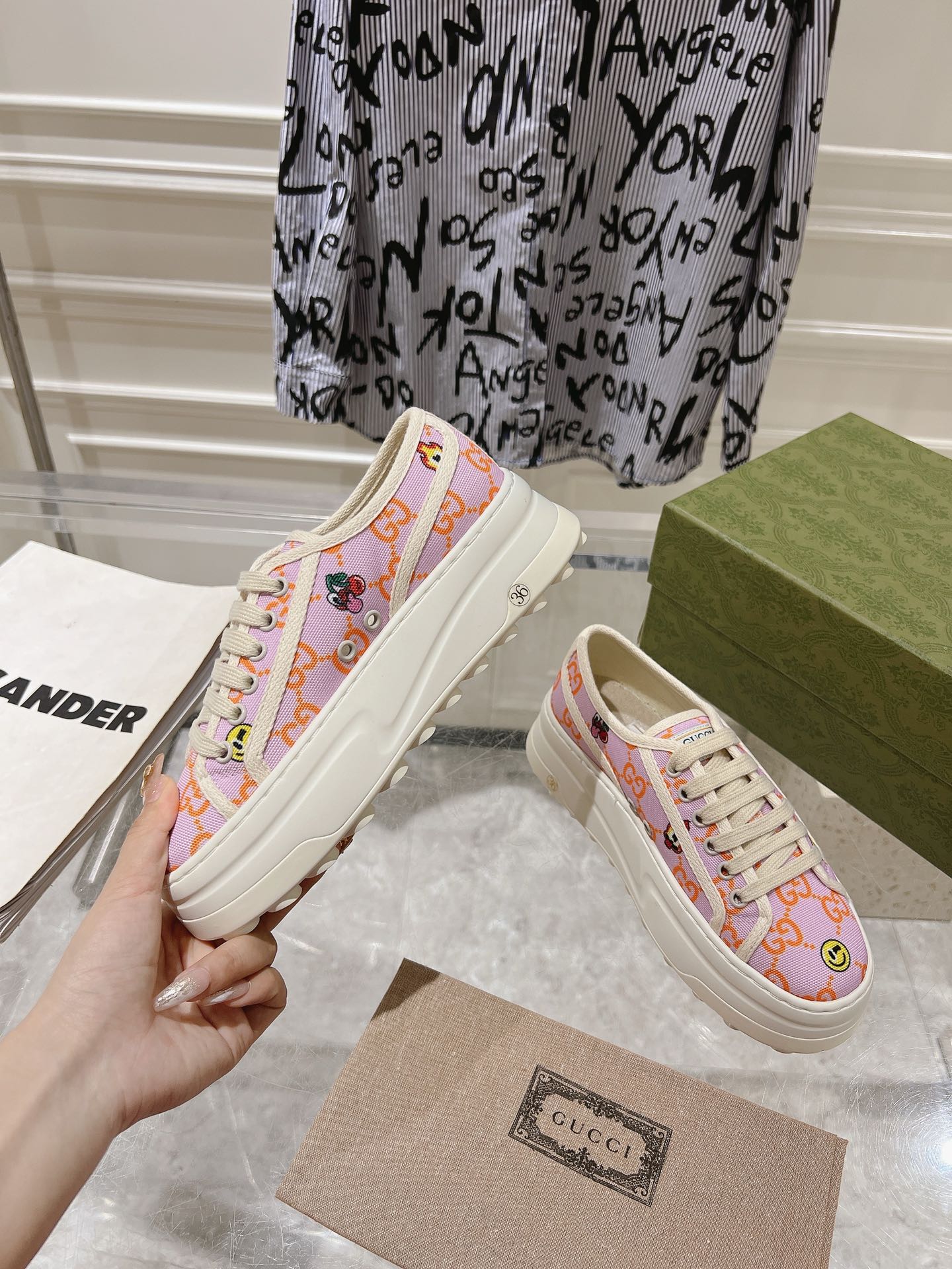 Gucci Couple Canvas Shoes Canvas M-s