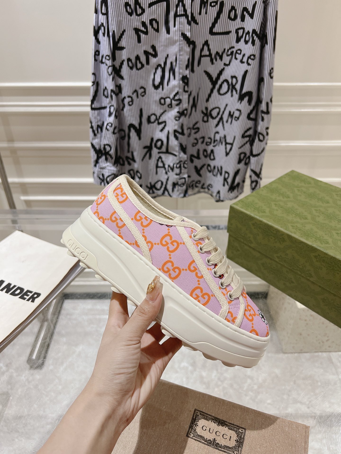 Gucci Couple Canvas Shoes Canvas M-s