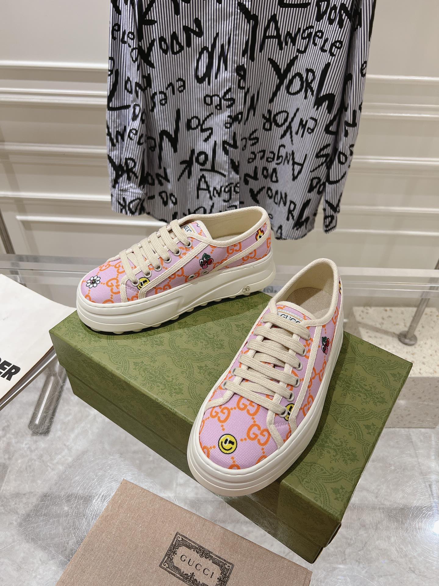 Gucci Couple Canvas Shoes Canvas M-s