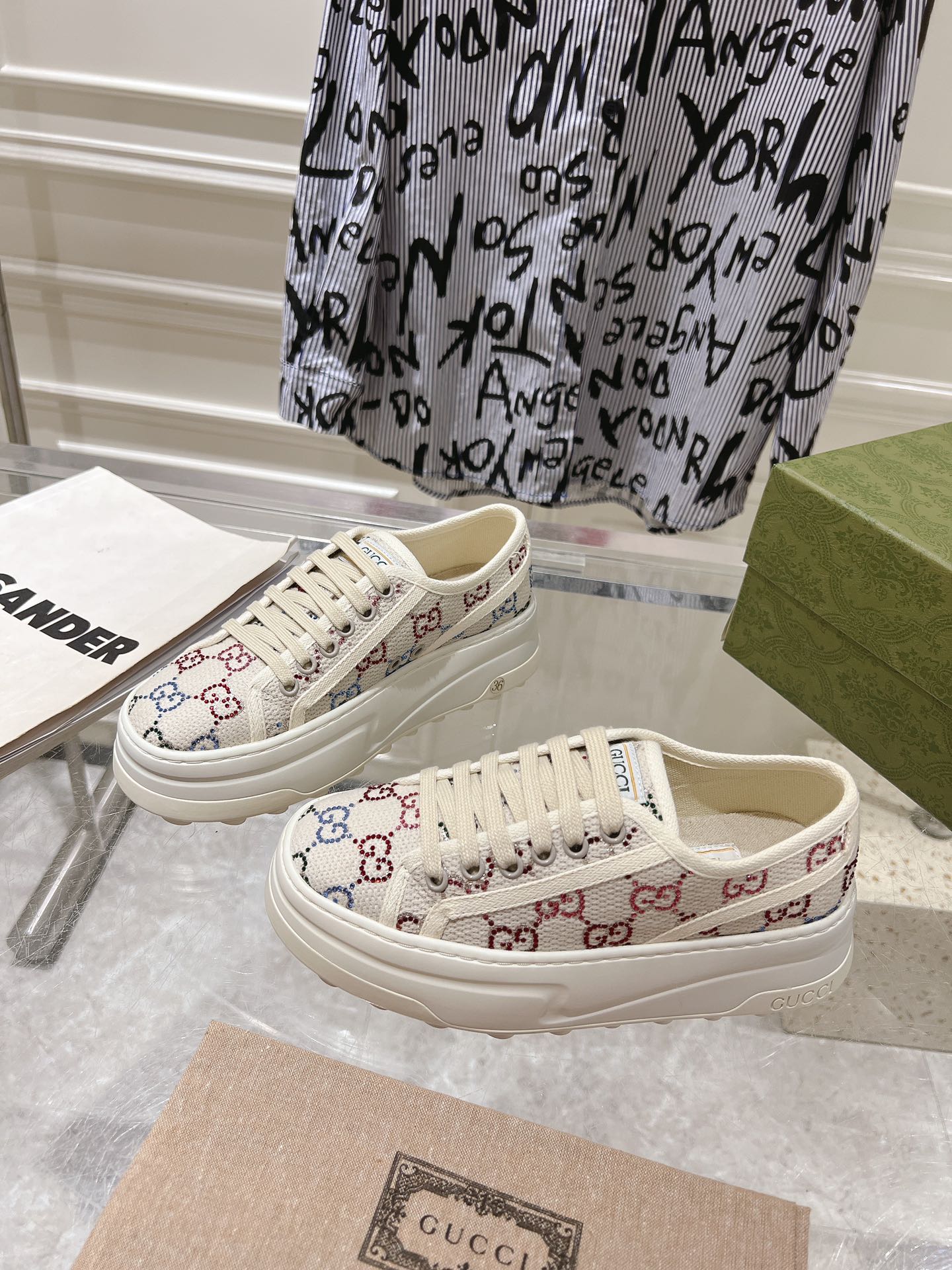 Gucci Couple Canvas Shoes Canvas M-s