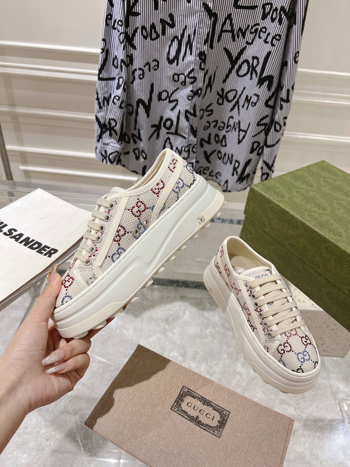 Gucci Couple Canvas Shoes Canvas M-s