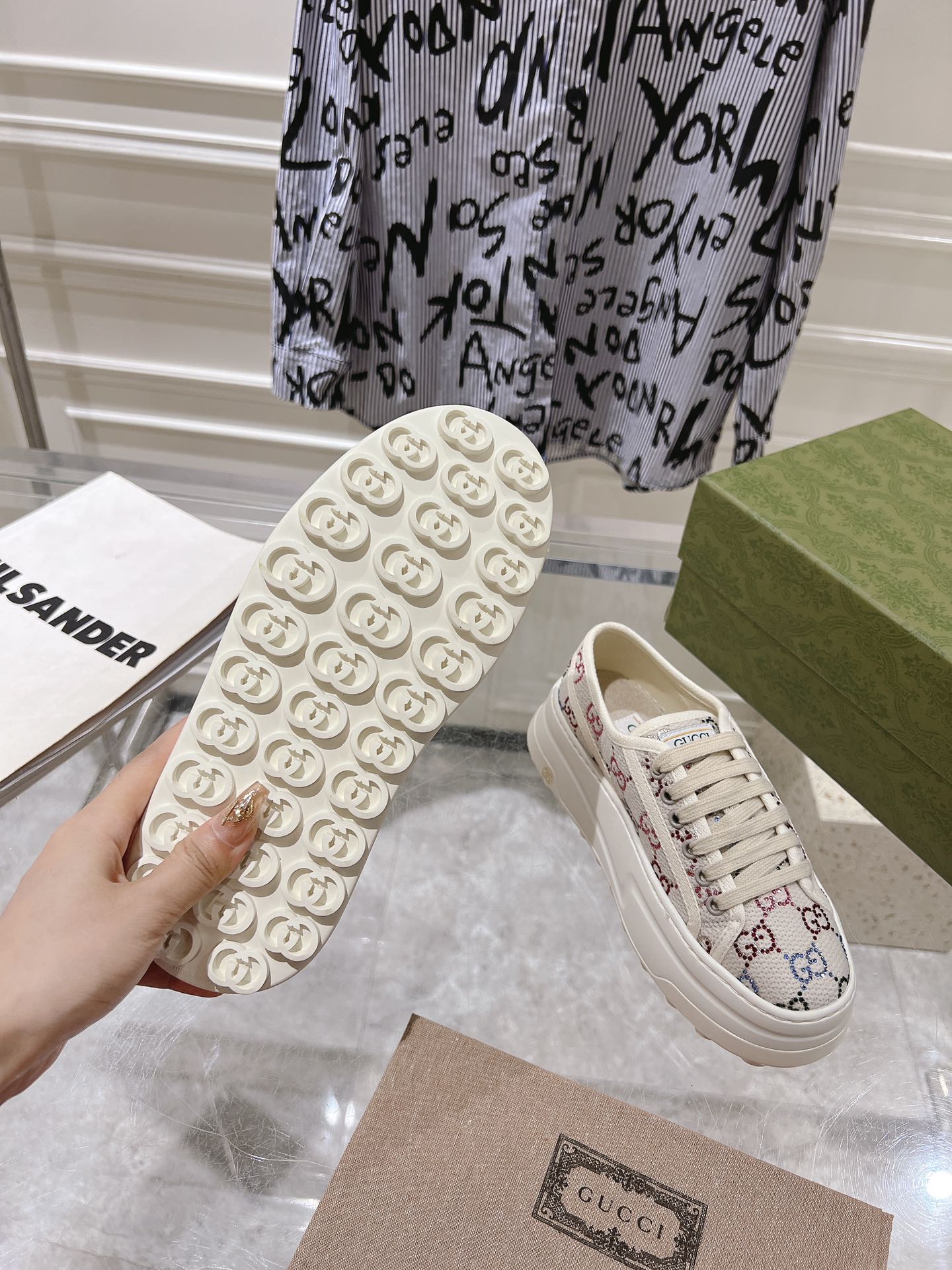 Gucci Couple Canvas Shoes Canvas M-s