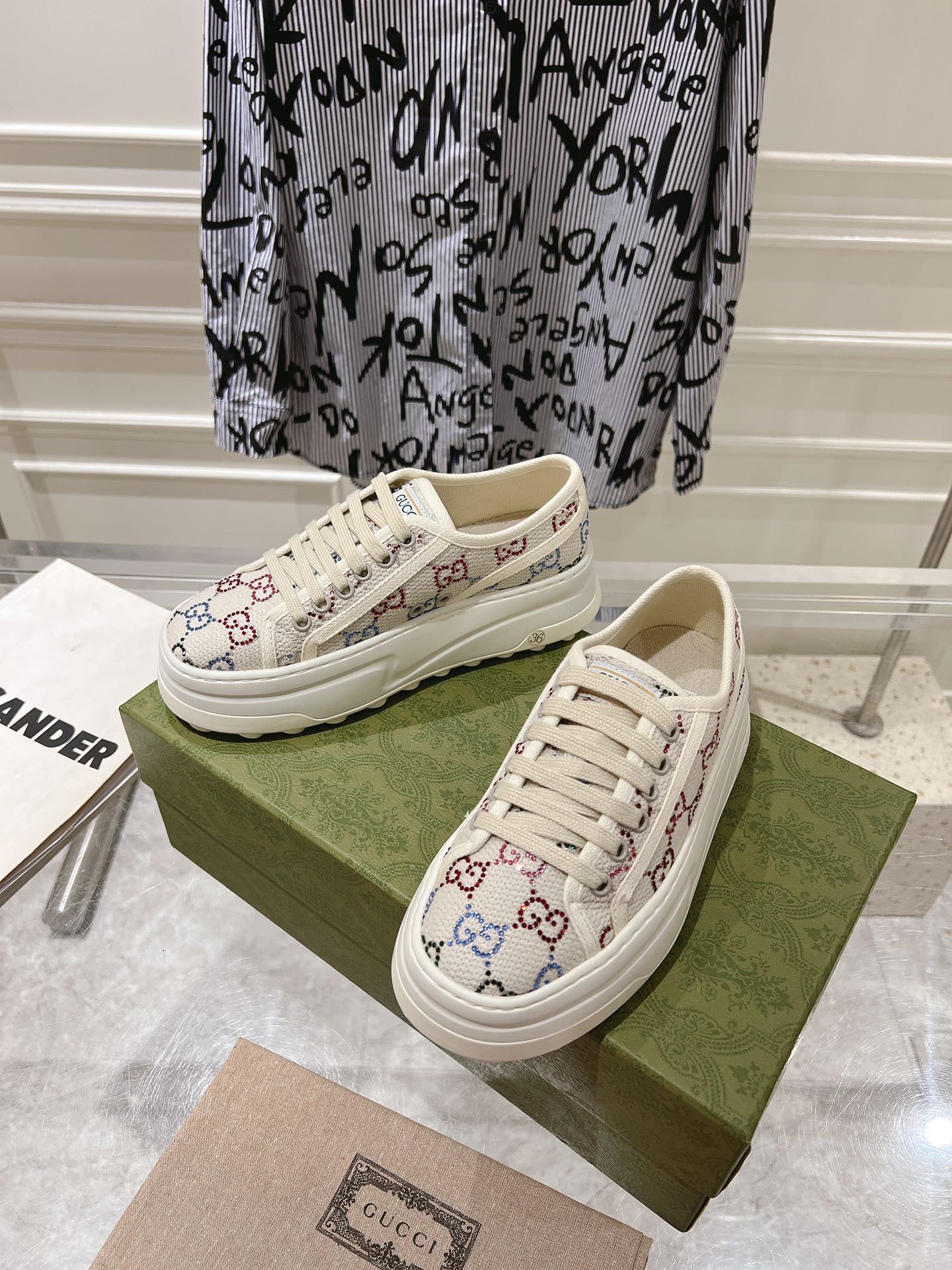 Gucci Couple Canvas Shoes Canvas M-s